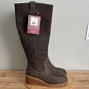 Muk Luks Womens Sloane Wedge Heel Dress Boots